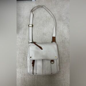 Fossil White Leather Crossbody Bag